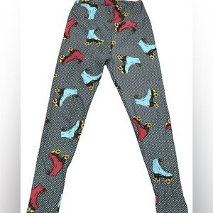 LulaRoe OS Leggings Roller Skates Derby Pattern Women’s One Size
